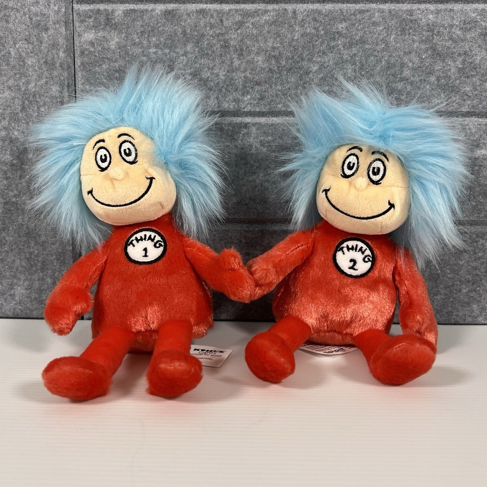 Dr Seuss Thing 1 & 2 Plush Kohl's Cares Stuffed Toys 8"